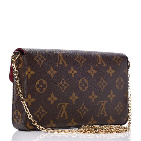 louis vuitton pochette felicie monogram fuchsia lining|louis vuitton félicie chain.